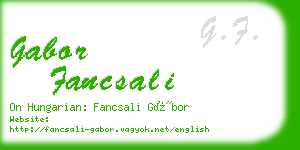 gabor fancsali business card